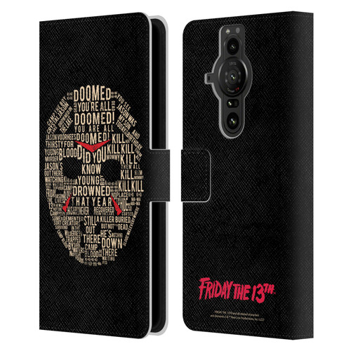 Friday the 13th 1980 Graphics Typography Leather Book Wallet Case Cover For Sony Xperia Pro-I