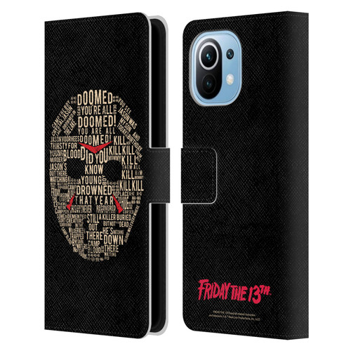 Friday the 13th 1980 Graphics Typography Leather Book Wallet Case Cover For Xiaomi Mi 11