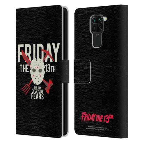 Friday the 13th 1980 Graphics The Day Everyone Fears Leather Book Wallet Case Cover For Xiaomi Redmi Note 9 / Redmi 10X 4G