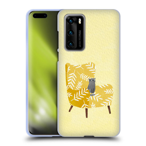 Planet Cat Arm Chair Mustard Chair Cat Soft Gel Case for Huawei P40 5G