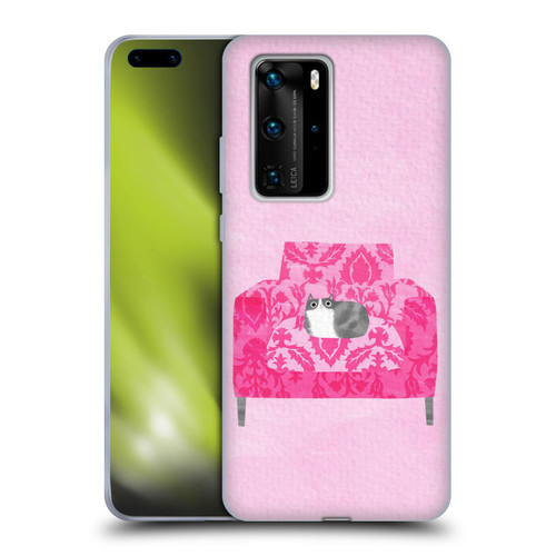 Planet Cat Arm Chair Rose Chair Cat Soft Gel Case for Huawei P40 Pro / P40 Pro Plus 5G