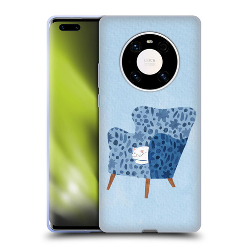 Planet Cat Arm Chair Cornflower Chair Cat Soft Gel Case for Huawei Mate 40 Pro 5G