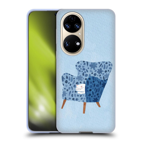 Planet Cat Arm Chair Cornflower Chair Cat Soft Gel Case for Huawei P50