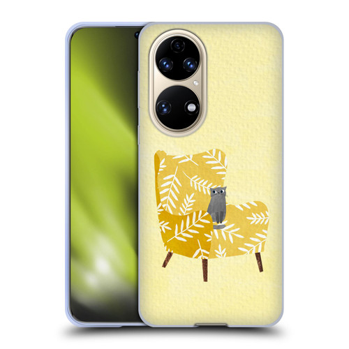 Planet Cat Arm Chair Mustard Chair Cat Soft Gel Case for Huawei P50