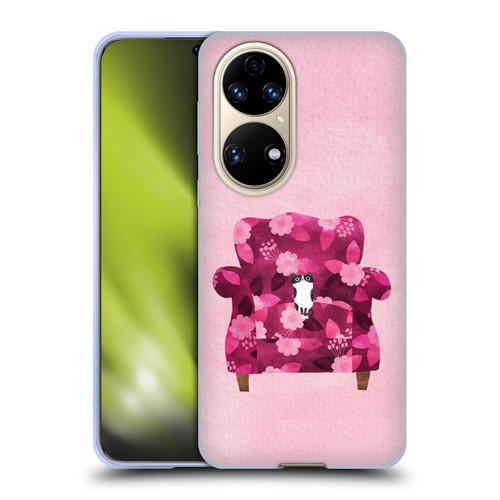 Planet Cat Arm Chair Raspberry Chair Cat Soft Gel Case for Huawei P50