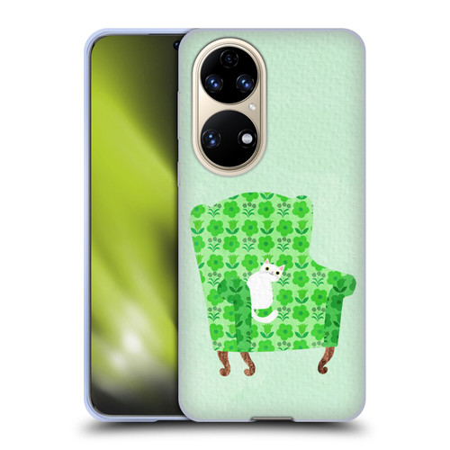 Planet Cat Arm Chair Spring Green Chair Cat Soft Gel Case for Huawei P50