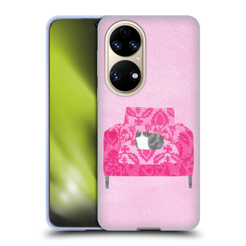 Planet Cat Arm Chair Rose Chair Cat Soft Gel Case for Huawei P50