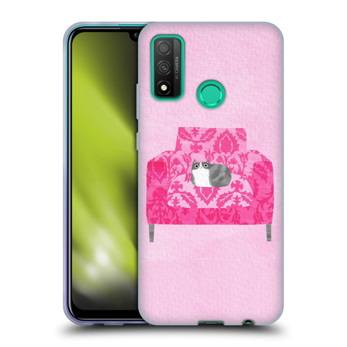 Planet Cat Arm Chair Rose Chair Cat Soft Gel Case for Huawei P Smart (2020)