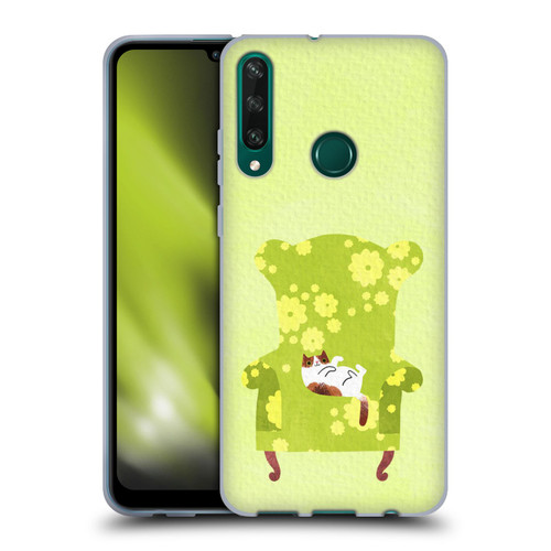 Planet Cat Arm Chair Lime Chair Cat Soft Gel Case for Huawei Y6p