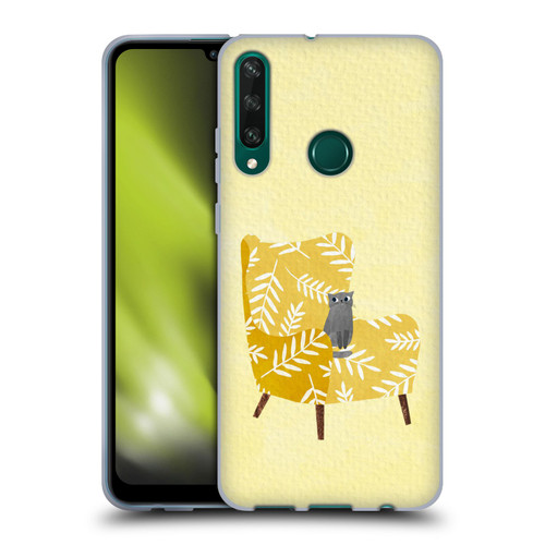 Planet Cat Arm Chair Mustard Chair Cat Soft Gel Case for Huawei Y6p