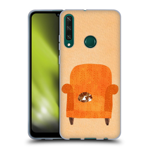 Planet Cat Arm Chair Orange Chair Cat Soft Gel Case for Huawei Y6p