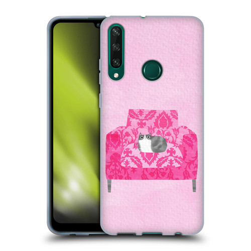 Planet Cat Arm Chair Rose Chair Cat Soft Gel Case for Huawei Y6p