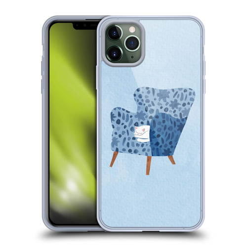 Planet Cat Arm Chair Cornflower Chair Cat Soft Gel Case for Apple iPhone 11 Pro Max