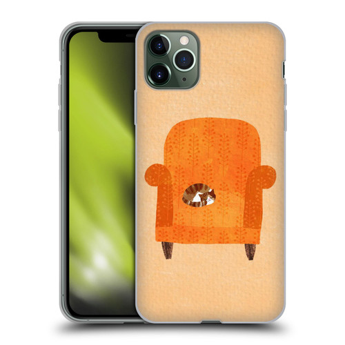 Planet Cat Arm Chair Orange Chair Cat Soft Gel Case for Apple iPhone 11 Pro Max