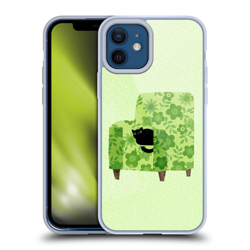 Planet Cat Arm Chair Pear Green Chair Cat Soft Gel Case for Apple iPhone 12 / iPhone 12 Pro