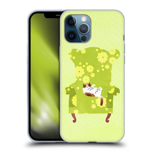 Planet Cat Arm Chair Lime Chair Cat Soft Gel Case for Apple iPhone 12 Pro Max