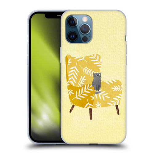 Planet Cat Arm Chair Mustard Chair Cat Soft Gel Case for Apple iPhone 12 Pro Max