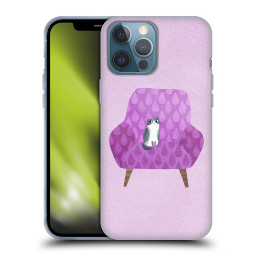 Planet Cat Arm Chair Lilac Chair Cat Soft Gel Case for Apple iPhone 13 Pro Max