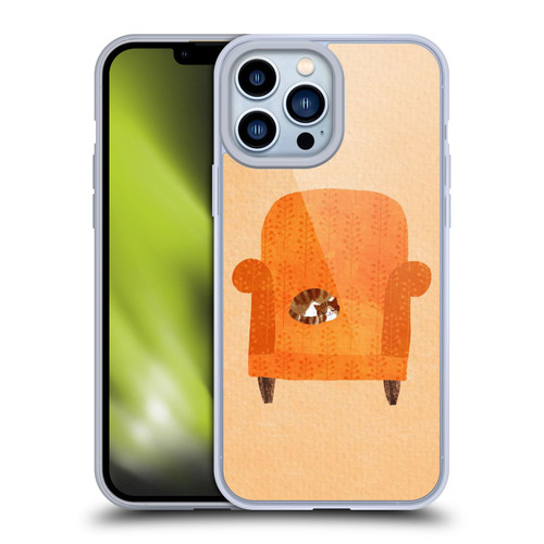Planet Cat Arm Chair Orange Chair Cat Soft Gel Case for Apple iPhone 13 Pro Max