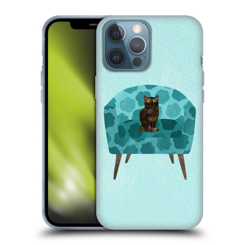 Planet Cat Arm Chair Teal Chair Cat Soft Gel Case for Apple iPhone 13 Pro Max