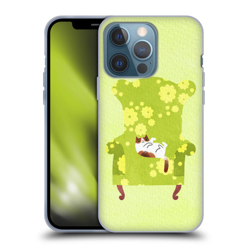 Planet Cat Arm Chair Lime Chair Cat Soft Gel Case for Apple iPhone 13 Pro