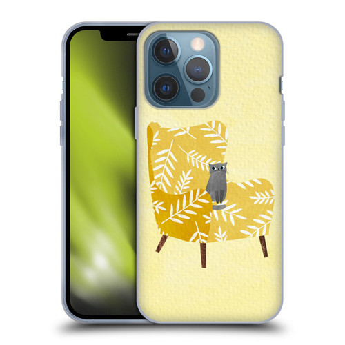 Planet Cat Arm Chair Mustard Chair Cat Soft Gel Case for Apple iPhone 13 Pro
