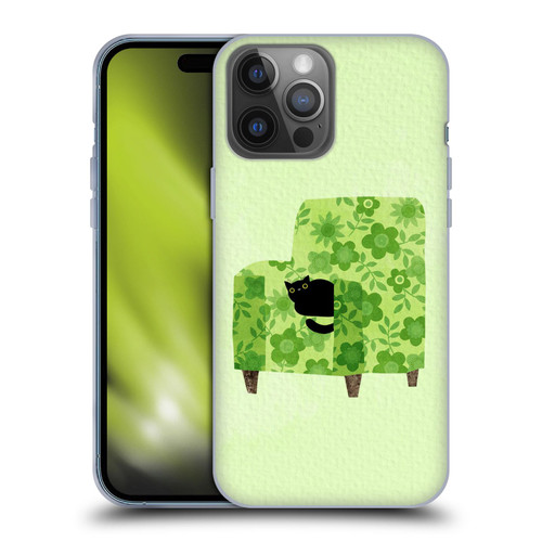 Planet Cat Arm Chair Pear Green Chair Cat Soft Gel Case for Apple iPhone 14 Pro Max