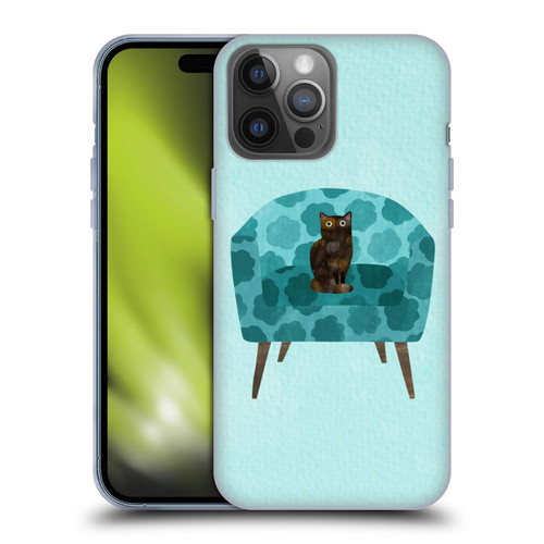 Planet Cat Arm Chair Teal Chair Cat Soft Gel Case for Apple iPhone 14 Pro Max