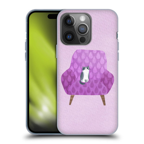 Planet Cat Arm Chair Lilac Chair Cat Soft Gel Case for Apple iPhone 14 Pro