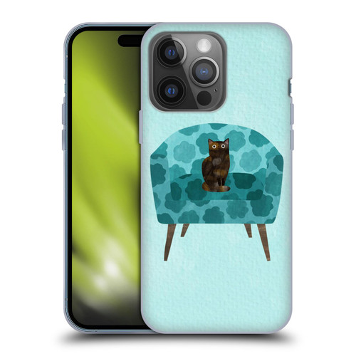 Planet Cat Arm Chair Teal Chair Cat Soft Gel Case for Apple iPhone 14 Pro