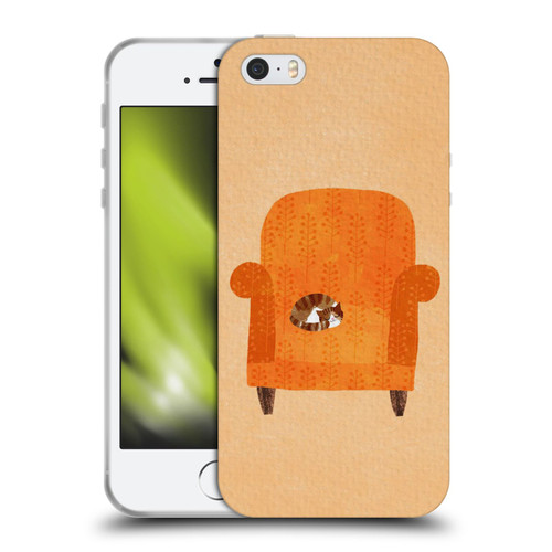 Planet Cat Arm Chair Orange Chair Cat Soft Gel Case for Apple iPhone 5 / 5s / iPhone SE 2016