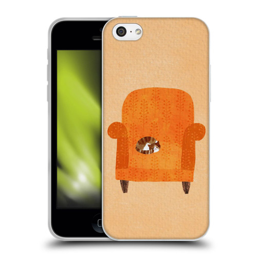 Planet Cat Arm Chair Orange Chair Cat Soft Gel Case for Apple iPhone 5c