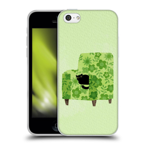 Planet Cat Arm Chair Pear Green Chair Cat Soft Gel Case for Apple iPhone 5c