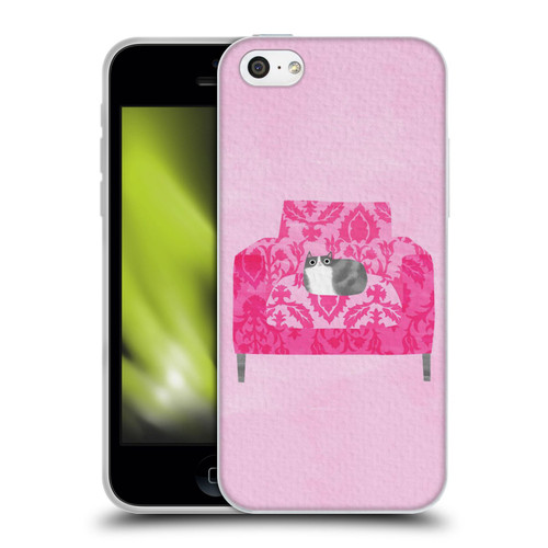 Planet Cat Arm Chair Rose Chair Cat Soft Gel Case for Apple iPhone 5c