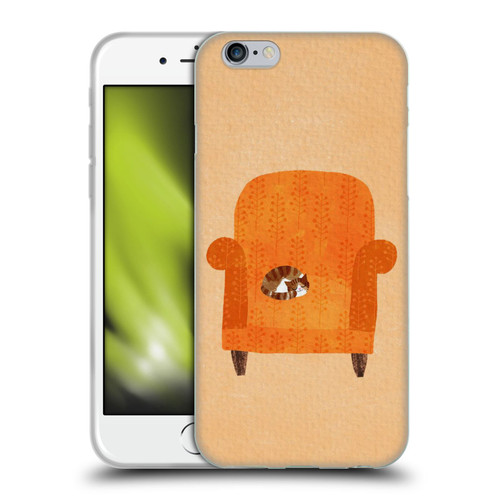 Planet Cat Arm Chair Orange Chair Cat Soft Gel Case for Apple iPhone 6 / iPhone 6s