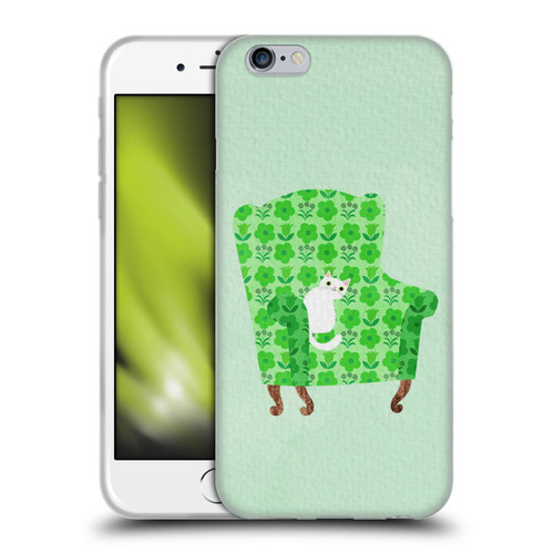Planet Cat Arm Chair Spring Green Chair Cat Soft Gel Case for Apple iPhone 6 / iPhone 6s