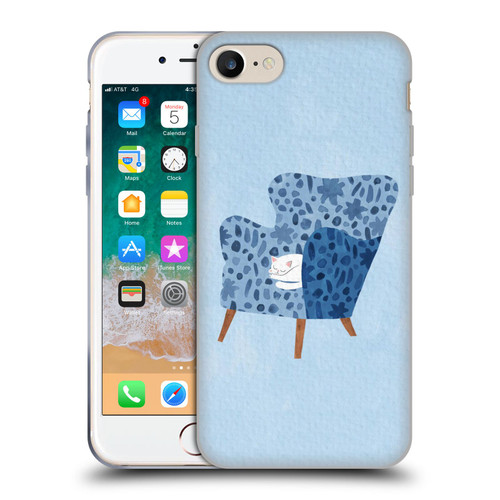 Planet Cat Arm Chair Cornflower Chair Cat Soft Gel Case for Apple iPhone 7 / 8 / SE 2020 & 2022