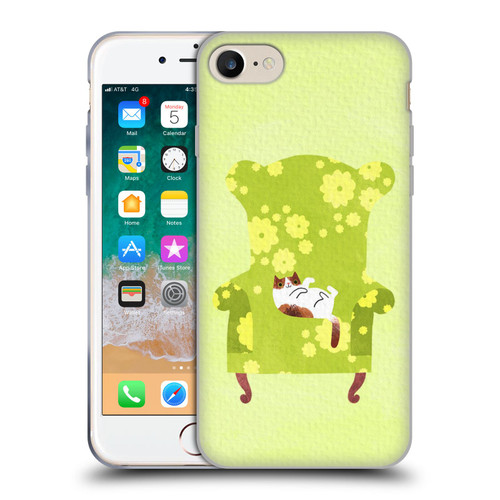 Planet Cat Arm Chair Lime Chair Cat Soft Gel Case for Apple iPhone 7 / 8 / SE 2020 & 2022