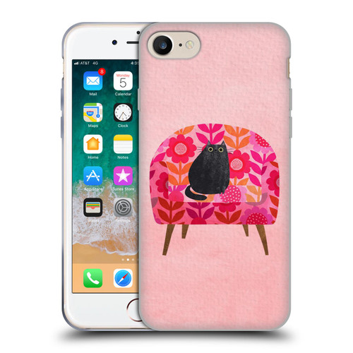 Planet Cat Arm Chair Red Chair Cat Soft Gel Case for Apple iPhone 7 / 8 / SE 2020 & 2022