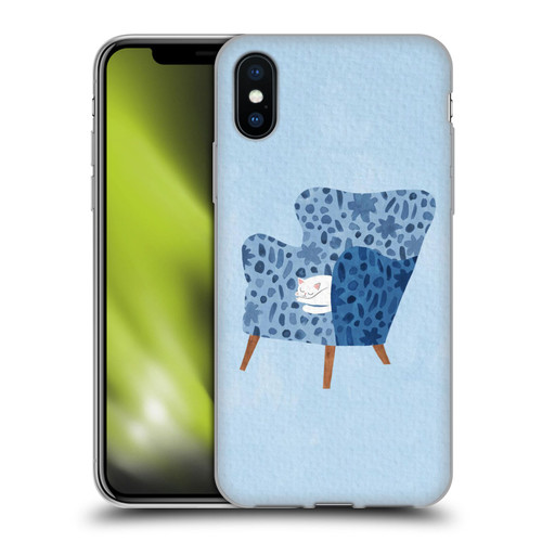 Planet Cat Arm Chair Cornflower Chair Cat Soft Gel Case for Apple iPhone X / iPhone XS