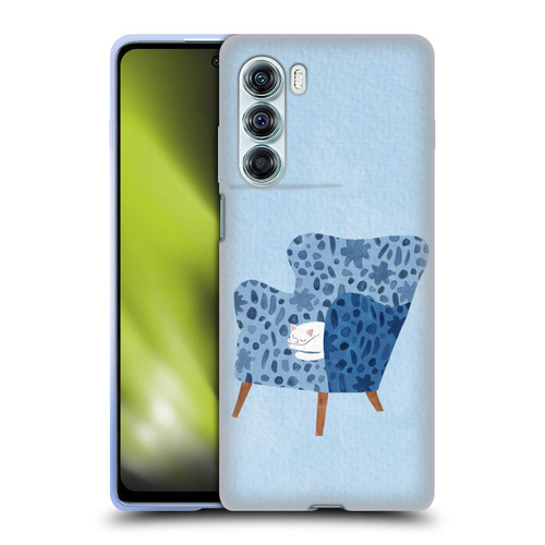 Planet Cat Arm Chair Cornflower Chair Cat Soft Gel Case for Motorola Edge S30 / Moto G200 5G