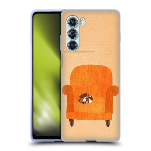 Planet Cat Arm Chair Orange Chair Cat Soft Gel Case for Motorola Edge S30 / Moto G200 5G