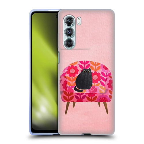 Planet Cat Arm Chair Red Chair Cat Soft Gel Case for Motorola Edge S30 / Moto G200 5G