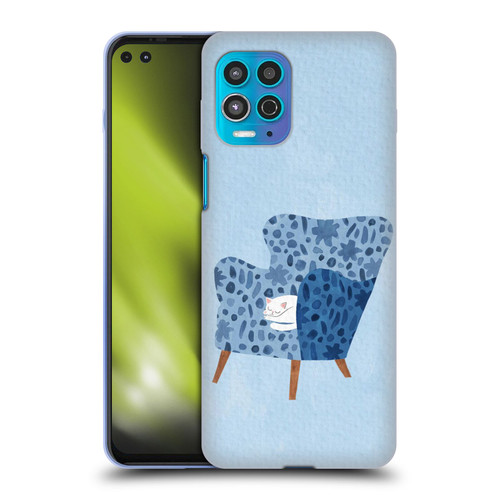 Planet Cat Arm Chair Cornflower Chair Cat Soft Gel Case for Motorola Moto G100