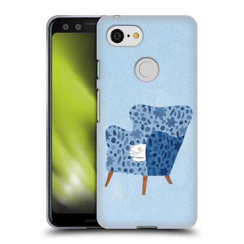 Planet Cat Arm Chair Cornflower Chair Cat Soft Gel Case for Google Pixel 3