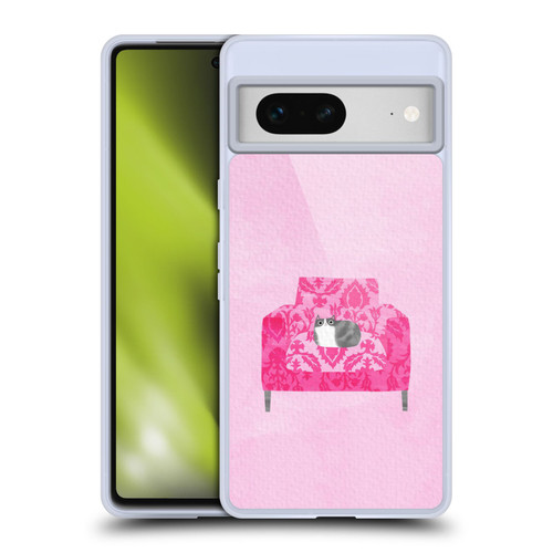 Planet Cat Arm Chair Rose Chair Cat Soft Gel Case for Google Pixel 7