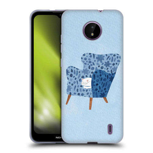 Planet Cat Arm Chair Cornflower Chair Cat Soft Gel Case for Nokia C10 / C20