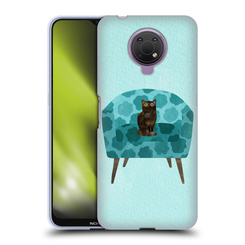 Planet Cat Arm Chair Teal Chair Cat Soft Gel Case for Nokia G10