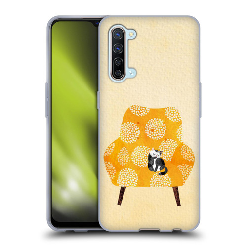 Planet Cat Arm Chair Honey Chair Cat Soft Gel Case for OPPO Find X2 Lite 5G