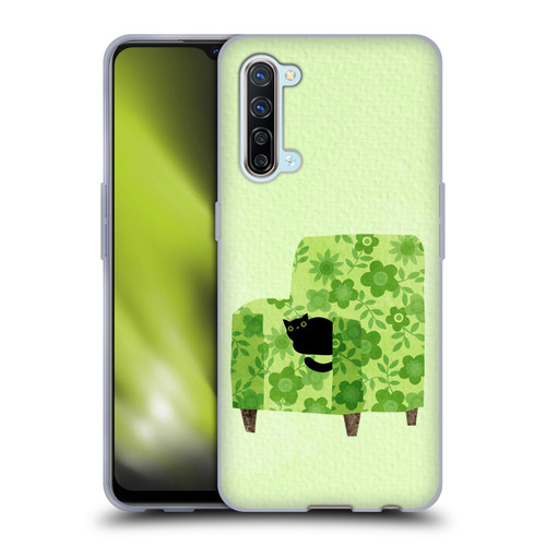 Planet Cat Arm Chair Pear Green Chair Cat Soft Gel Case for OPPO Find X2 Lite 5G